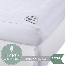 A mattress pad is a thin layer of padding made of cotton, wool, feather, synthetic fibers, latex, or memory foam. Serta Electric Microplush Heated Mattress Pad With New Digital Controller Walmart Com Walmart Com