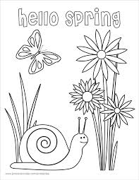 Spring coloring sheets for preschool. Hello Spring Coloring Page Spring Coloring Sheets Spring Coloring Pages Kindergarten Coloring Pages