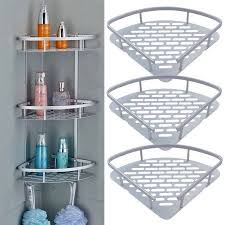 Buy corner bathroom storage and get the best deals at the lowest prices on ebay! 3 Tier Shower Shelf Aluminum Bathroom Shower Corner Shelf Triangle Wall Shelves Storage Organizer For Towels Soap Shampoo Lotion Accessories Walmart Com In 2021 Shower Shelves Shower Corner Shelf Bathroom Corner Storage
