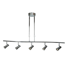 Shop Access Lighting Sleek Steel 5 Light Led Spotlight Pendant Silver Overstock 12012939