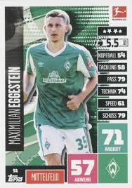 Eggestein moved to belgian first division a club antwerp in august 2021. 091 Maximilian Eggestein Sv Werder Bremen Bundesliga 2020 2021 Football Cards Direct