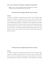 Pdf Doi Moi Renovation And Higher Education Reform In Vietnam