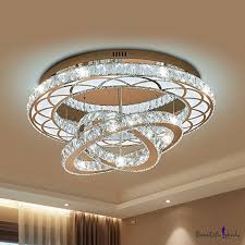 Multi Ring Crystal Ceiling Light Simple Led Living Room Flush Mount Spotlight In Chrome In 2020 Crystal Ceiling Light Ceiling Lights Multi Ring