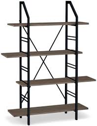 Etagere metal noir style industriel. Bibliotheque Style Industriel 4 Etageres Metal Noir Et Bois Madison Lestendances Fr
