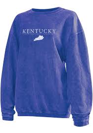 kentucky womens blue long sleeve corded crew sweatshirt 20830268