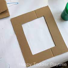 If i didn't say you probably wouldn't know. Diy Cardboard Picture Frame Mother S Day Craft Happy Toddler Playtime Cardboard Picture Frames Diy Cardboard Picture Frame Photo Frame Crafts