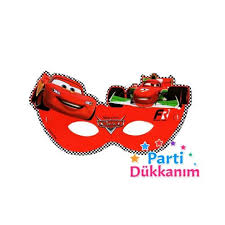 Cars Kagit Goz Maske 6 Adet Parti Mcqueen Dogum Gunu