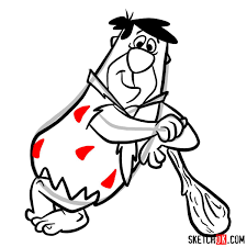 Fred flintstone is a working class caveman. How To Draw Fred Flintstone Sketchok Easy Drawing Guides