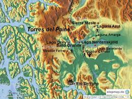 Torres del paine, ultima esperanza, magallanes y la antartica chilena region, čīle kartē, kur tas atrodas. Stepmap Torres Del Paine Landkarte Fur Chile