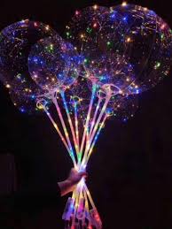 Led Bobo Balloons With Stick Colored Light Luminous Clear Transparent Led Balloon Christmas Halloween Wedding Home Party Decoration 2nd Birthday Party 2nd Birth Led Balloons Pink Bachelorette Party Decorations Balloons