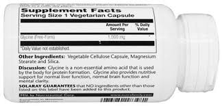 Glycine Free Form 1,000 mg Solaray 60 VCaps - Walmart.com - Walmart.com