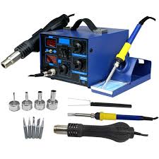 862d 2in1 Smd Soldering Iron Hot Air Rework Station Desoldering Repair 110v Soldering Desoldering Manufacturing Metalworking Soldering Iron Repair Hot Air