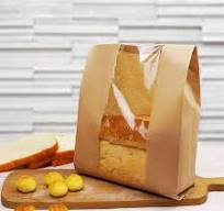 Eco Friendly Kraft Paper Loaf Bread Packaging Bag With Clear Window...