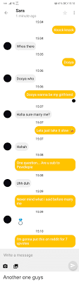 Knock knock, who's there? by tabatha leggett. 41 1510 Sara 1 Minute Ago 1504 Knock Knock 1504 Whos There 1505 Dooya 1506 Dooya Who 1506 Dooya Wanna Be My Girlfriend 1507 Haha Sure Marry Me 1507 Lets Just