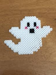 Perler Bead Ghost Using Mini Beads Hama Beads Halloween Perler Bead Art Halloween Beads
