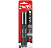Sharpie® RollerBall® Pen, Needle Point (0.5mm) Precision Pen, Black Ink, 2  Count, 2 pk