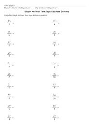 5 Sinif Bilesik Kesirleri Tam Sayili Kesirlere Cevirme 4 Kesirler Matematik 5 Sinif