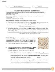What do cells need to do between divisions to make sure that a full set of dna gets passed on to each daughter cell? Cell Division Gizmo Part B Pdf Mackenzie Stephens Name Date Student Exploration Cell Division Course Hero