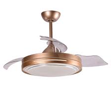 Do not use cfl in a ceiling fan unless the manufacturer specifically says that you can (even if the bulbs fit the sockets). China Factory New Design Retractable Hidden Blades Ceiling Fan With Led Light And Remote Control Dc Pure Copper Golden Finish Fan China High Lumen Ceiling Fan And Retractable Ceiling Fan Light