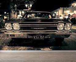 Vintage Car Decor Classic Car Wall Art Vinyl Wallpaper Large Etsy In 2021 Vintage Car Decor Car Wallpapers Vintage Cars
