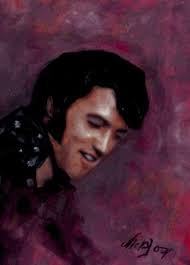 One of my portraits of Elvis this one is a bit better known, he's done with  oil pastel
