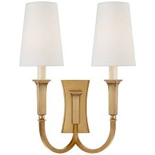 And that goes for bathroom sconces as well, that extra layer of lighting makes such a difference in bathrooms. Customer Favorite Visual Comfort Tob2273 Delphia 17 Large Double Arm Sconce With Linen Shades By Thomas O Brien Hand Rubbed Antique Brass Indoor Lighting Wall Sconces Accuweather Shop