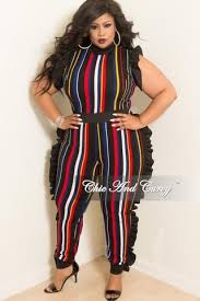 Black And White Striped Romper Plus Size New Plus Size 2 Piece Short Sleeve Ruffle Top And Jogging Pants Set In Hot Pink Striped Jumpsuit Jogging Pants Set Black N Yellow