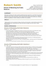 public relations resume samples