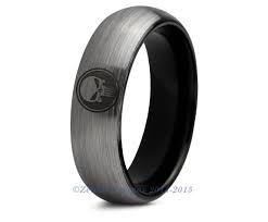 Punisher Tungsten Wedding Band Ring Mens Womens Domed Brushed Black Fanatic Comic Geek Anniversary En Rings For Men Tungsten Wedding Bands Batman Wedding Rings