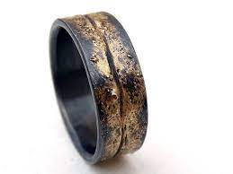 Viking Wedding Band Mens Molten Wedding Ring Gold Silver Etsy Wedding Rings Vintage Mens Wedding Bands Cool Rings For Men