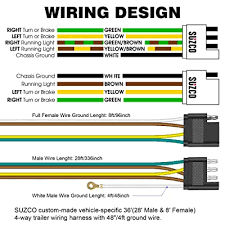 6 way system, rectangle plug. Buy Suzco 36 Ft 4 Wire 4 Flat Trailer Light Wiring Harness Extension Kit Custom Made 28 Male 8 Female With 4 White Ground Wire 4 Way Plug 4 Pin Male Female Extension