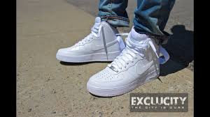 Made by hand, smooth calf leather, hand painted edges Air Force 1 High Top White Shop Clothing Shoes Online