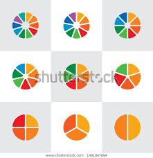 Colorful Pie Chart Set Geometric Wheel Stock Vector Royalty