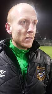 Usher's Wes Doyle gives his reaction to Herald Striker Dermot Clarke  following his sides win over Sheriff YC in Friday's Junior Cup clash.  (video copyright of eamon scott & herald striker), Usher ...