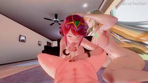 Pyra and Mythra Double Team Rex