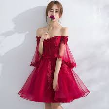 Yesstyle Model Ulzzang Girl In Red Burgundy Homecoming Dresses Girl Red Dress Prom Dresses Short
