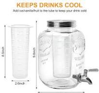 Amazon.com | 1 Gallon Glass Beverage Dispenser with Lid ...