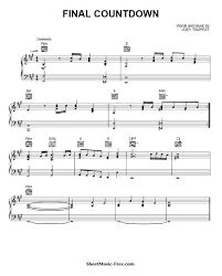 The Final Countdown Sheet Music Europe Sheet Music Free Sheet Music Download The Final Countdown