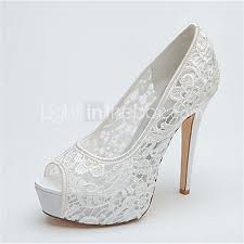 Women S Wedding Shoes Stiletto Heel Platform Open Toe Lace Knit Comfort Spring Summer Black White Pink Scarpe Da Sposa In Pizzo Scarpe Da Matrimonio Scarpe Da Sposa