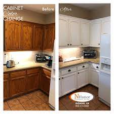 While cabinets and counters tend to be fairly basic designs, but your paint color and your backsplash are the areas where you can really get creative. Cabinet Color Change N Hance Of The Central Coast