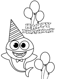Find the best baby shark coloring pages for kids & for adults, print 🖨️ and color ️ 10 baby shark coloring pages ️ for free from our coloring book 📚. Happy Birthday Baby Shark Coloring Page Free Printable Coloring Pages For Kids
