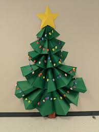 3 D Christmas Tree Bulletin Board Classroom Christmas Decorations Christmas Classroom Christmas Bulletin