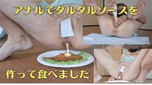 アナルクッキング？！　I make tartar sauce with my butthole and drink urine.