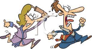 Royalty Free Clipart Image Of A Woman Chasing A Man With A Rolling Pin Clip Art Clip Art Pictures Digi Stamps