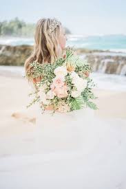 From lushly romantic to the simply embellished, to the richly detailed dresses with bold prints. Bohemian Beach Bridal Style With A Floral Hoop Hey Wedding Lady
