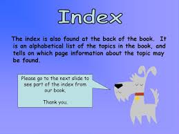Indexes are internally sorted by the tracked object field, price in our case. I Darwin D Dog Will Tell You About The Parts Of A Book Ppt Download