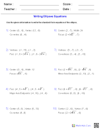 General equation of a circle gcse further maths revision exam paper practice & help aqa further maths level 2 (gcse) june 2012 paper 2 question 14 example: Algebra 2 Worksheets Conic Sections Worksheets Writing Equations Algebra Conic Section