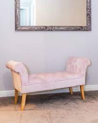 Modern upholstered bench grey velvet bench with shelf bench with shoe storage. Velvet Upholstered Bench Bed End Seat Pouffe Bedroom Window Seat Pink 5060562975265 Ebay