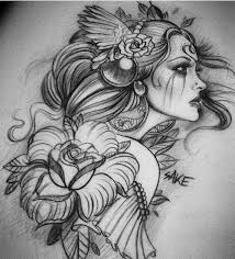 Black And White Womans Face Tattoo Design Extremely Cool Secret Hidden Doorways Desenhos Para Tatuagem Masculino Desenhos Para Tatuagem Desenhos De Tatuagem De Flor