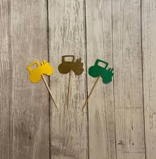 24 cure-dents de tracteur, baby shower sur le thème de la ferme,  anniversaire de tracteur, fête de tracteur, amuse-gueules, piques de  nourriture, ...